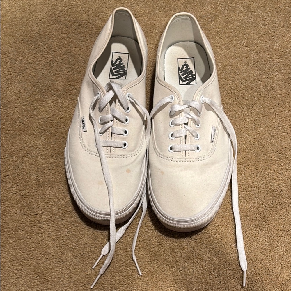 Vans White Canvas Sneakers Authentic Style